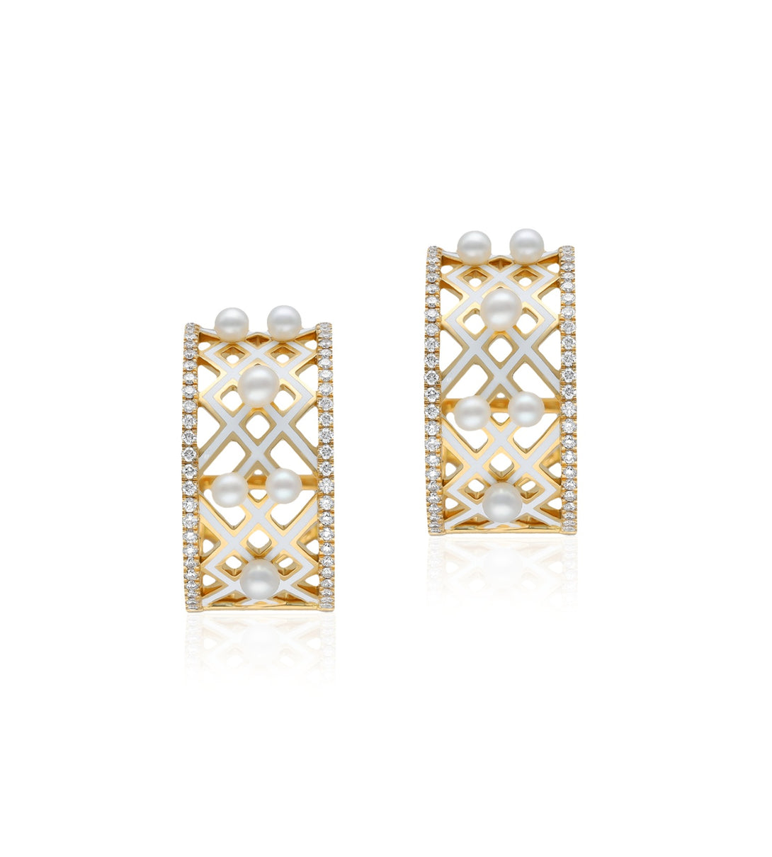 ALMA ivory hoop earrings | Al Fardan Fine Jewellery