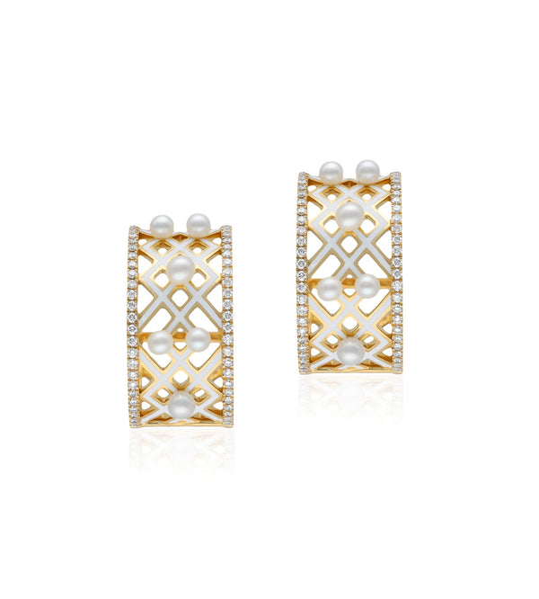 ALMA ivory hoop earrings | Al Fardan Fine Jewellery