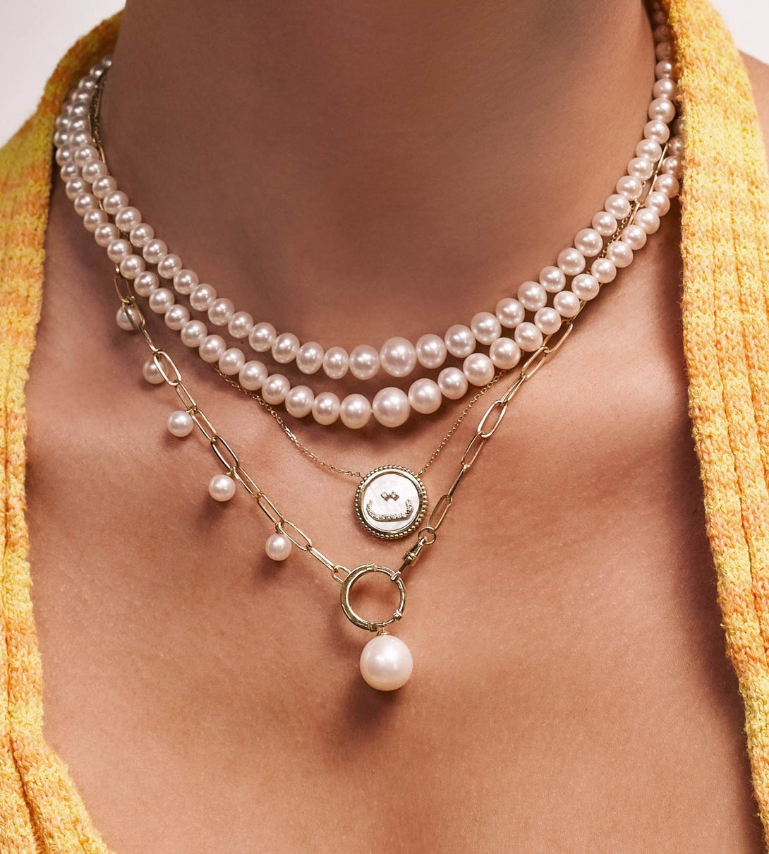 Amulette perlée pendant | Al Fardan Jewellery