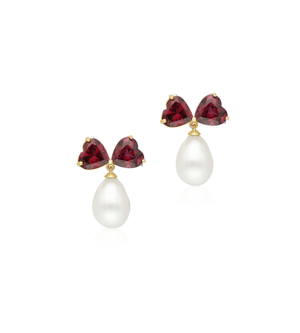 Red love bow earrings