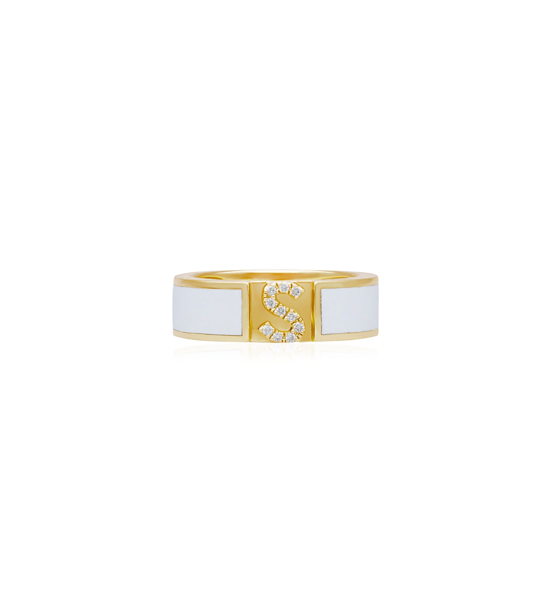 Initial Ring | White rings | Al Fardan Jewelry
