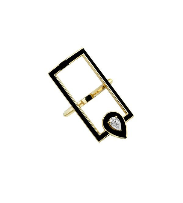 Frame ring | Pear diamond | Al Fardan Jewellery