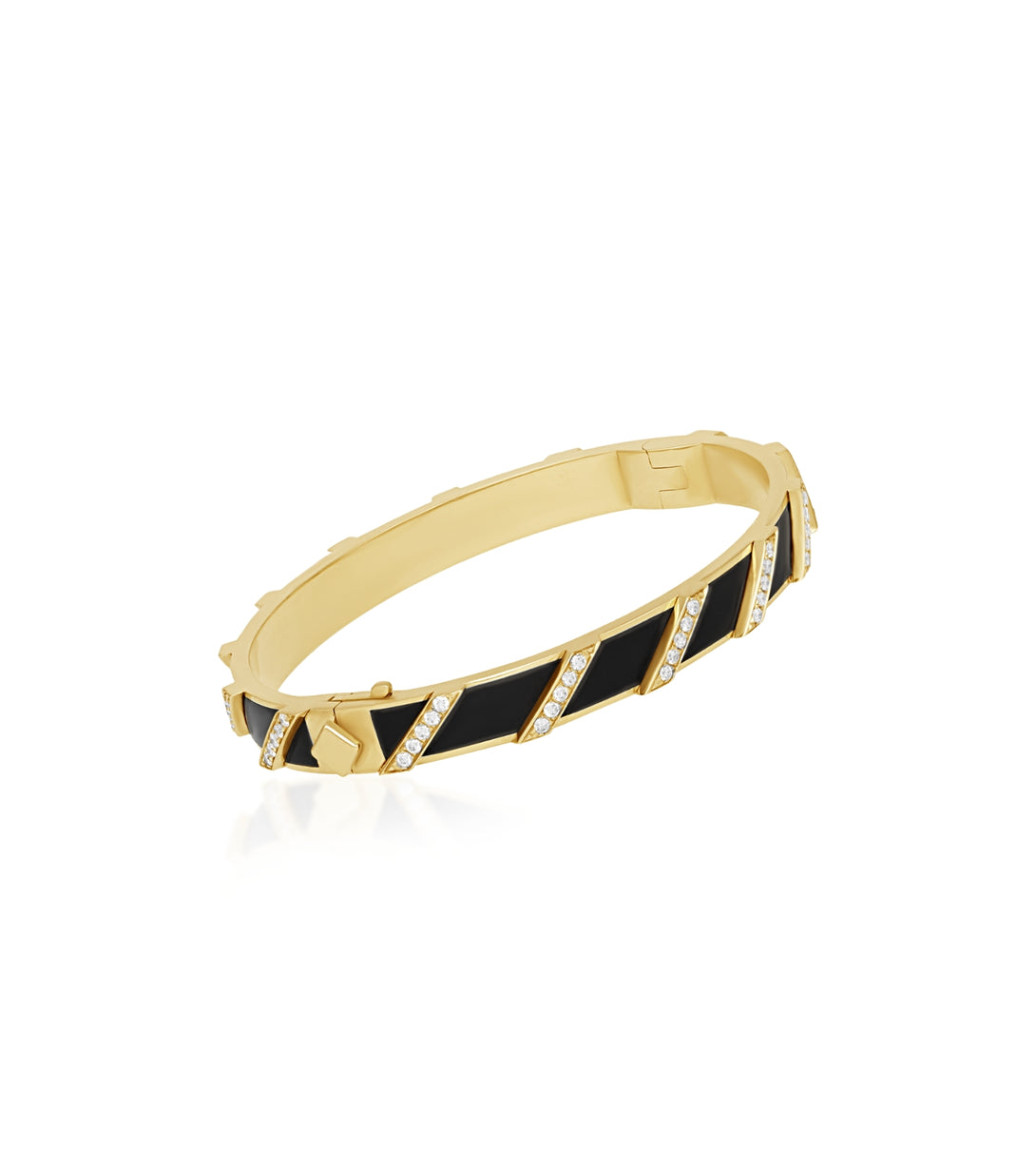 Diamond bangle | Black enamel | Al Fardan Jewelry