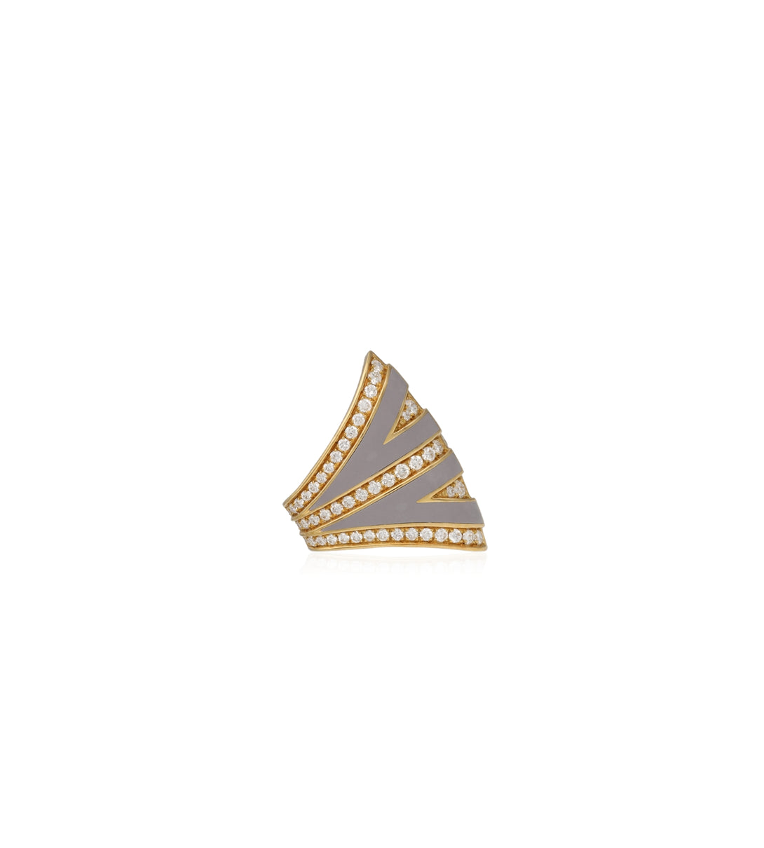 Grey ear cuff | Enamel ear cuff | Al Fardan Jewellery