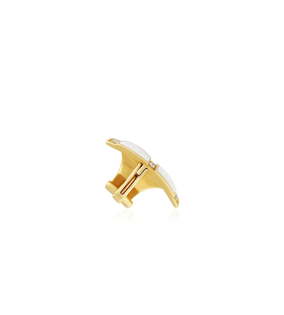 Ear cuff | White enamel | Al Fardan Jewelry