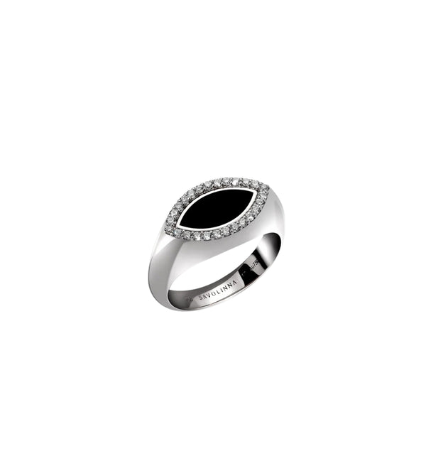 Signet ring | black enamel | Rings | Al Fardan Jewellery