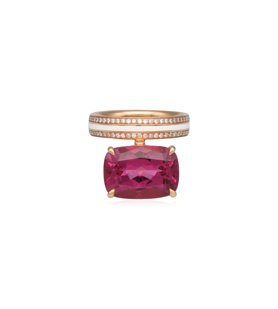 Tourmaline ring | Diamonds ring| Al Fardan Jewellery