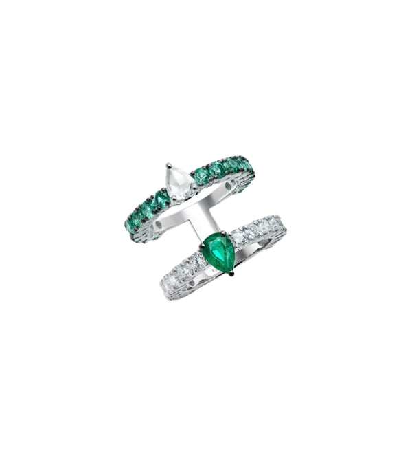 Emerald diamond ring | Savolinna | Al Fardan Jewelry