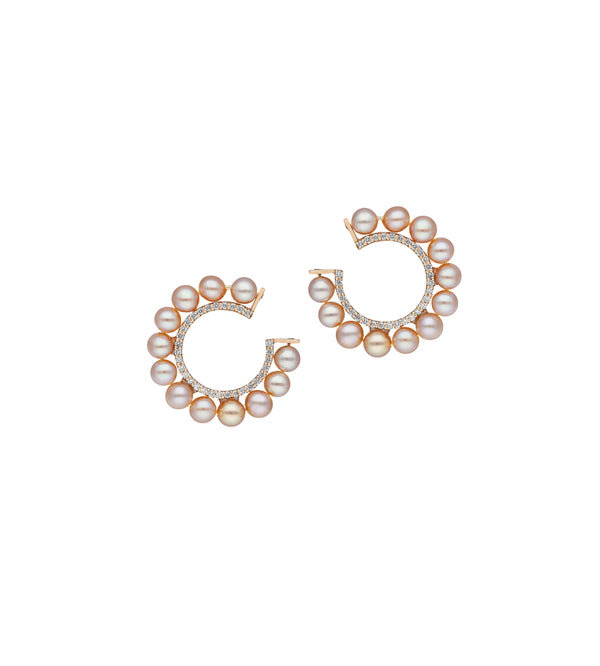 Orb pink pearl earrings