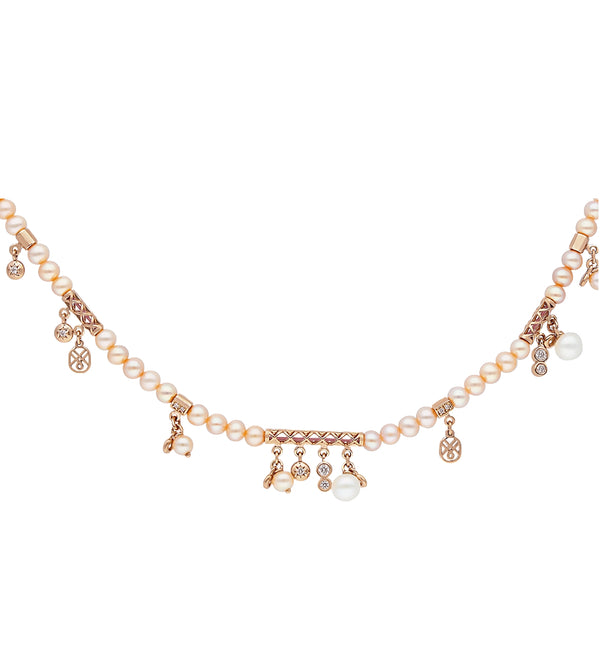 Mira pink pearl necklace