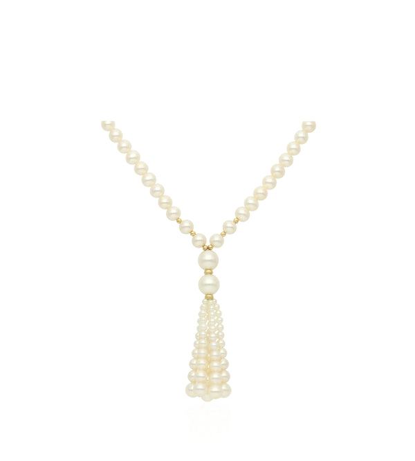 Tassel necklace | Pearl long necklace