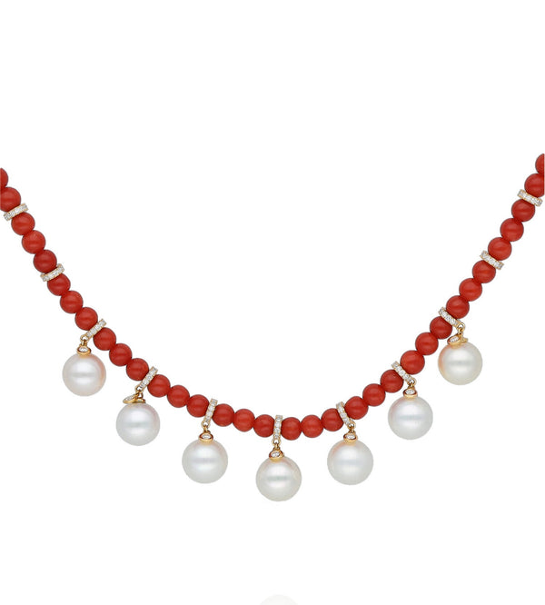 Coral perlée necklace