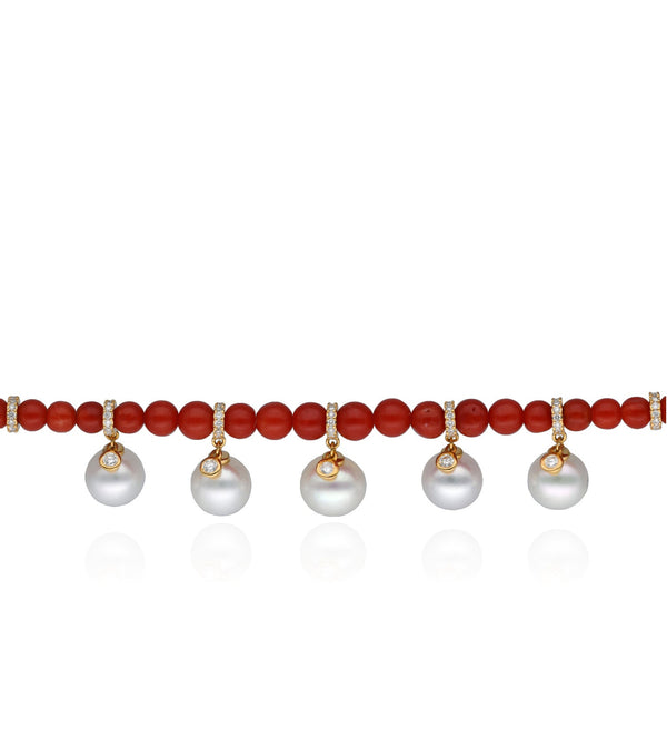Coral perlée bracelet