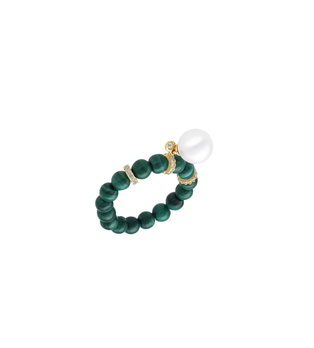 Pearl malachite ring | Al Fardan Jewellery