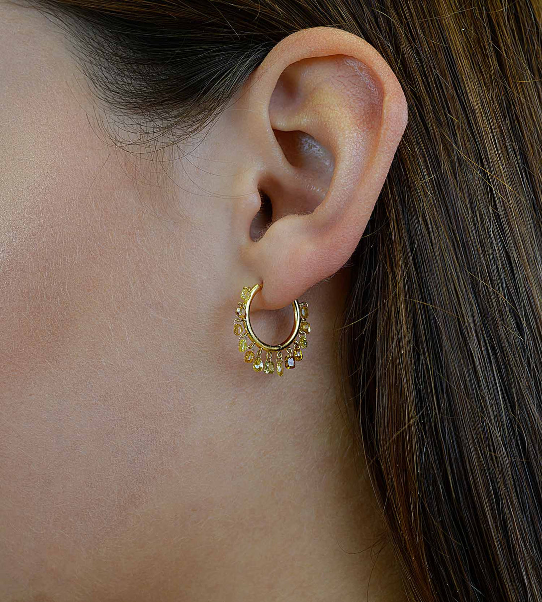 Dancing yellow hoops | Al Fardan Jewellery