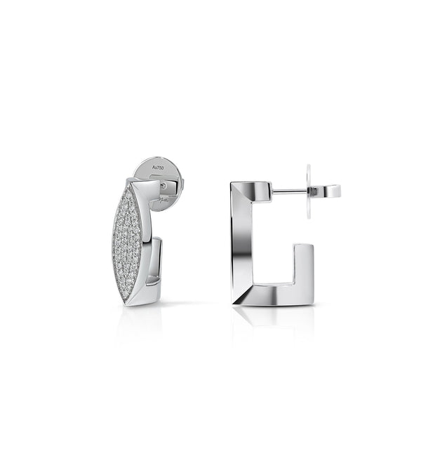 Ear clips maxi diamond white