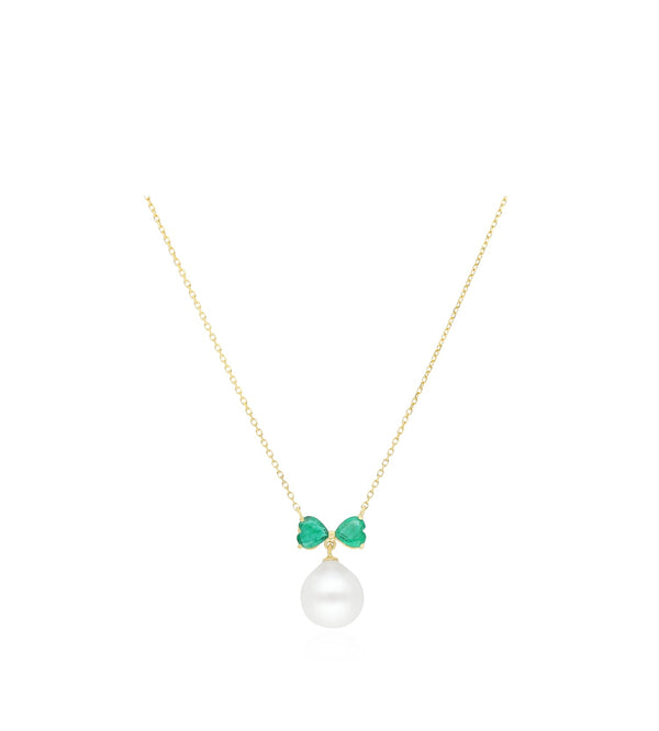 Green love bow pendant